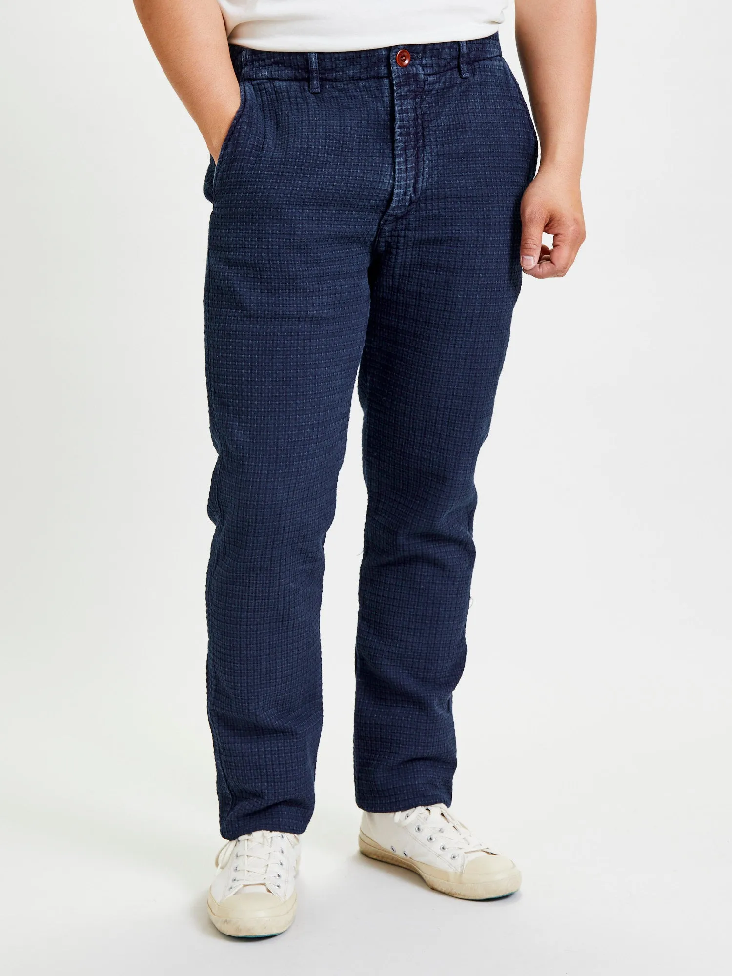 1870 Stitched Sashiko Trousers in Indigo