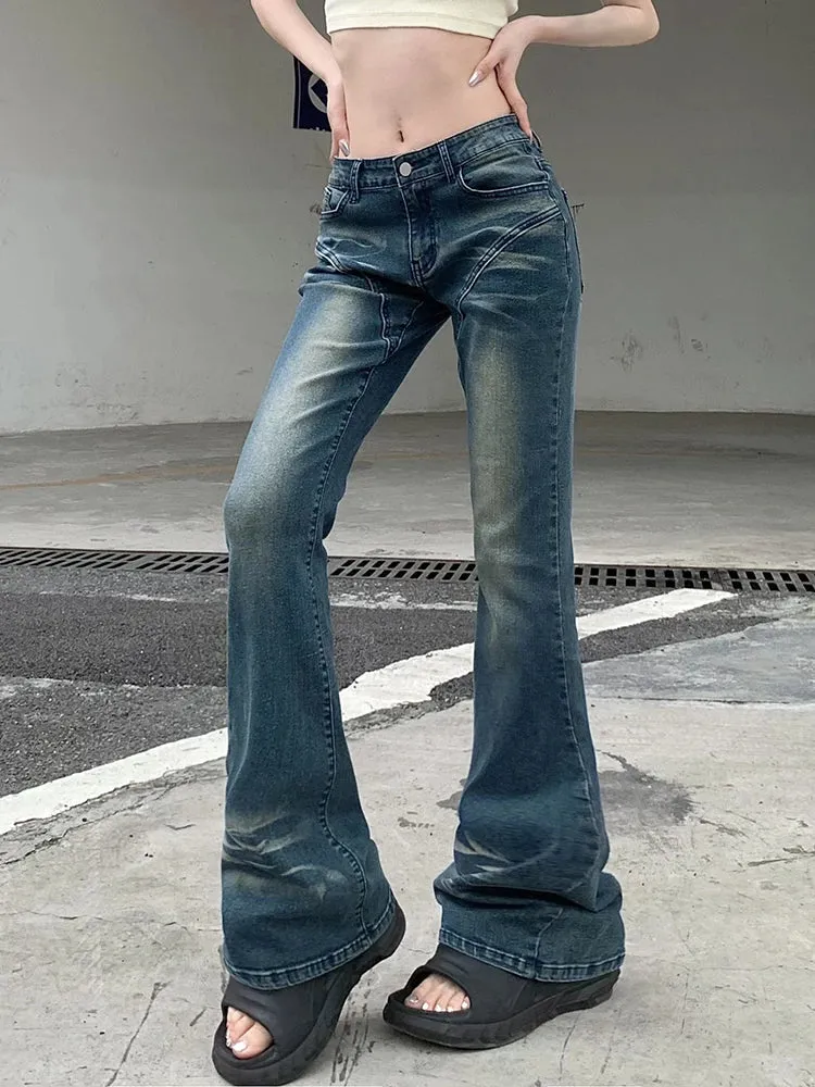 2024 Cyber Y2K Grunge Fairycore Denim Trousers for Women