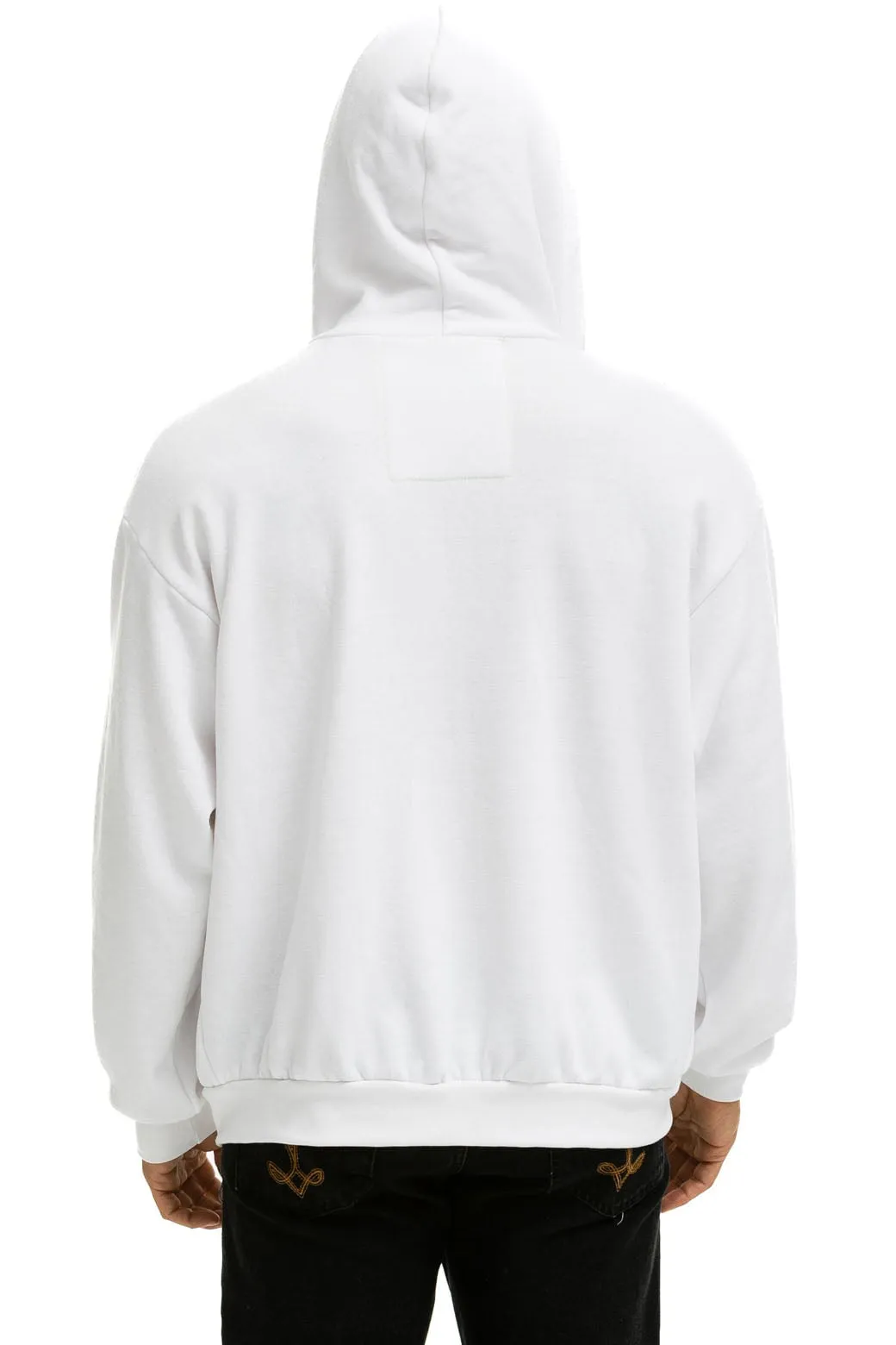 5 STRIPE RELAXED ZIP HOODIE - WHITE 2