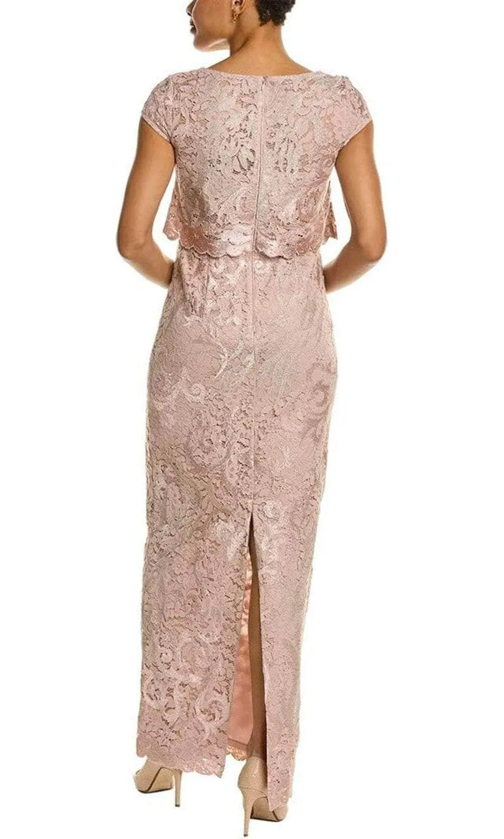 Adrianna Papell AP1E209930 - Lace Cap Sleeve Long Dress