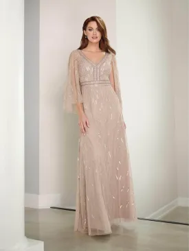 Adrianna Papell Platinum 40462 - Sequin V-Neck Long Dress