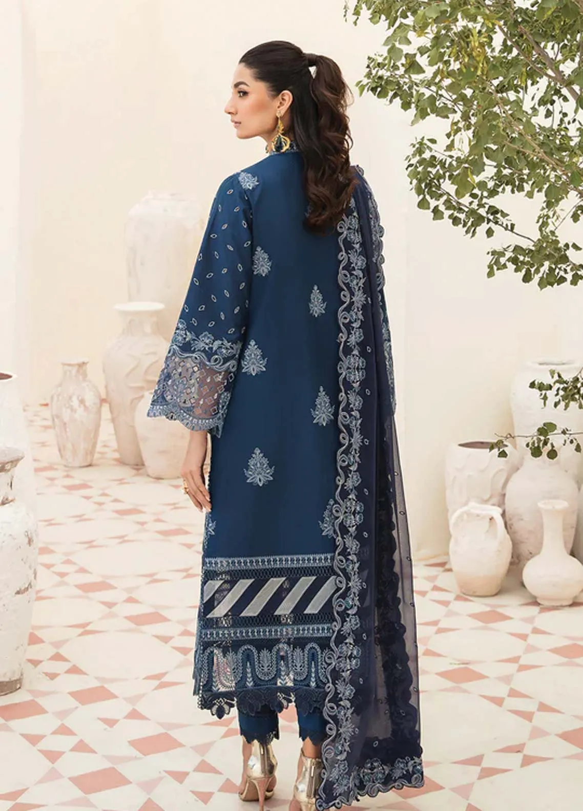 Afrozeh Embroidered Lawn Unstitched 3 Piece Suit - 09