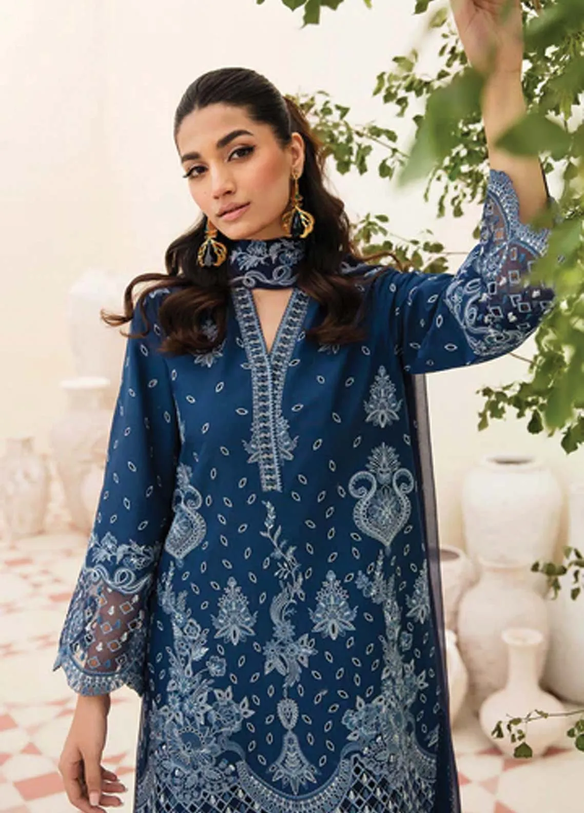 Afrozeh Embroidered Lawn Unstitched 3 Piece Suit - 09