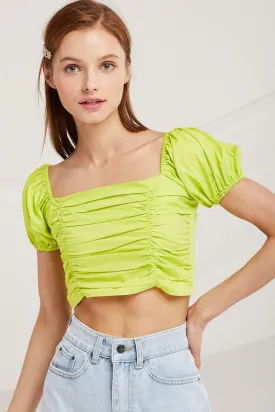 Anna Puff Sleeve Crop Top