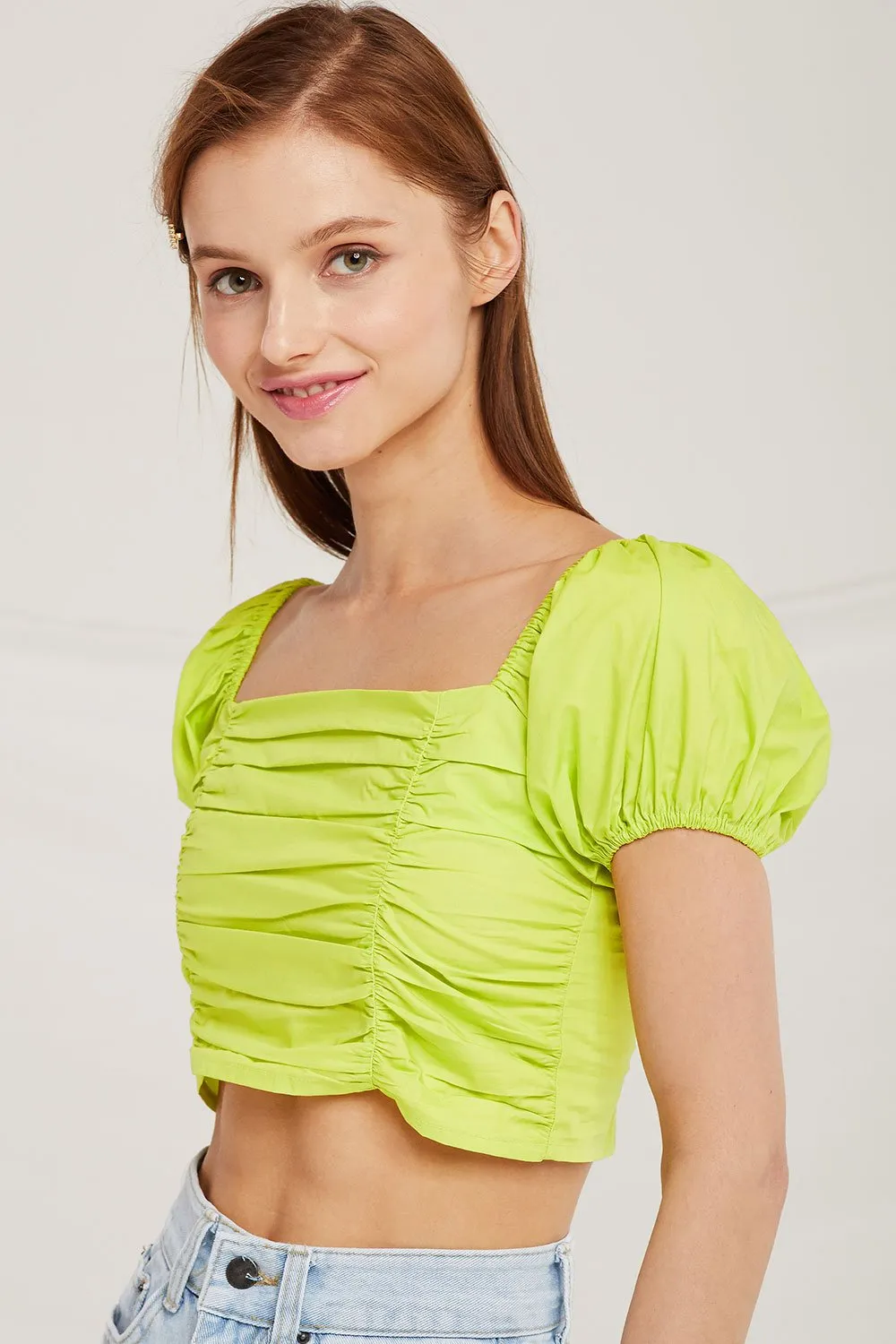 Anna Puff Sleeve Crop Top