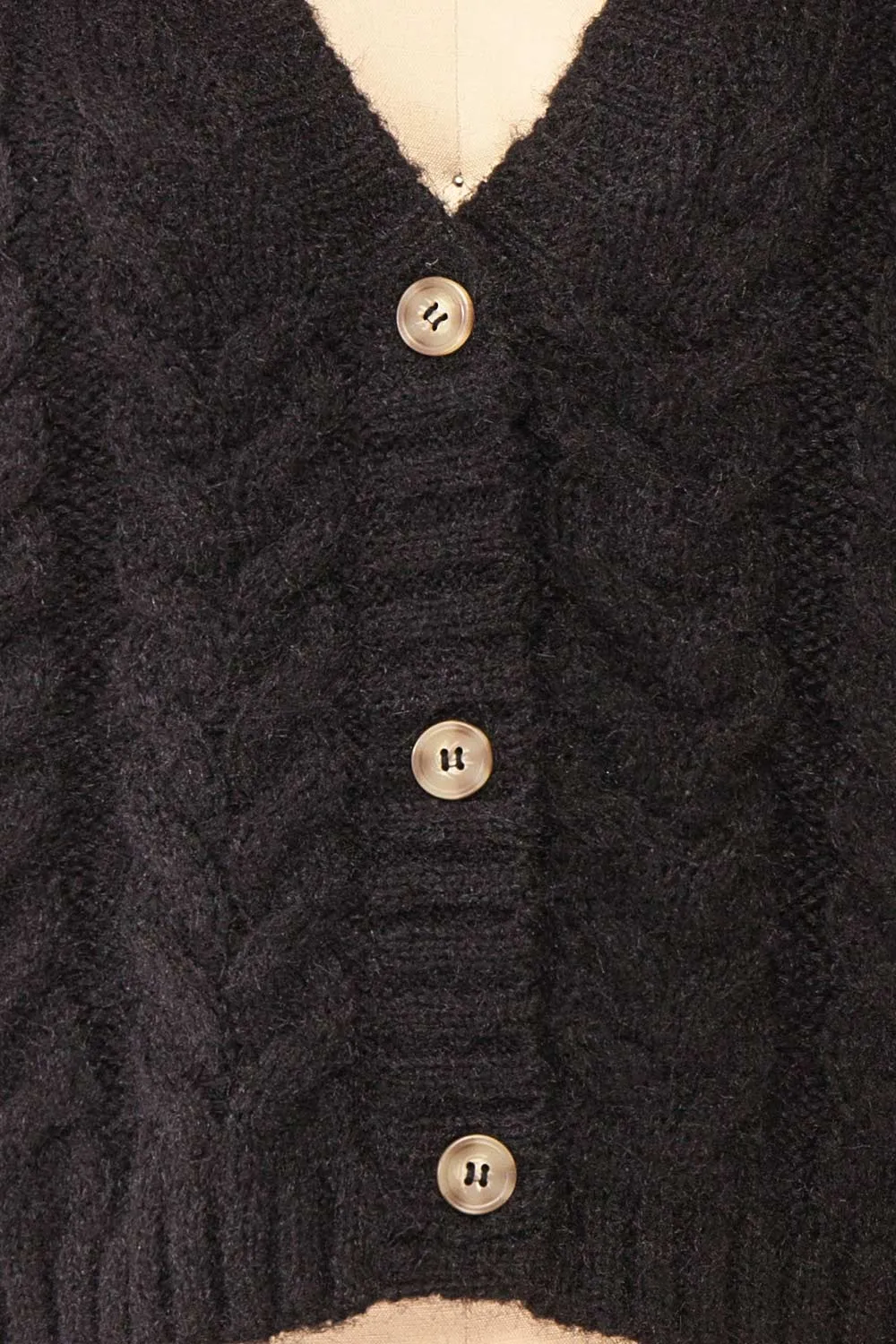 Antin Black | Knit Cardigan w/ Buttons