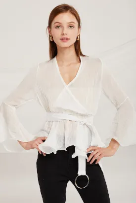 Aurora Swirly Chiffon Peplum Blouse