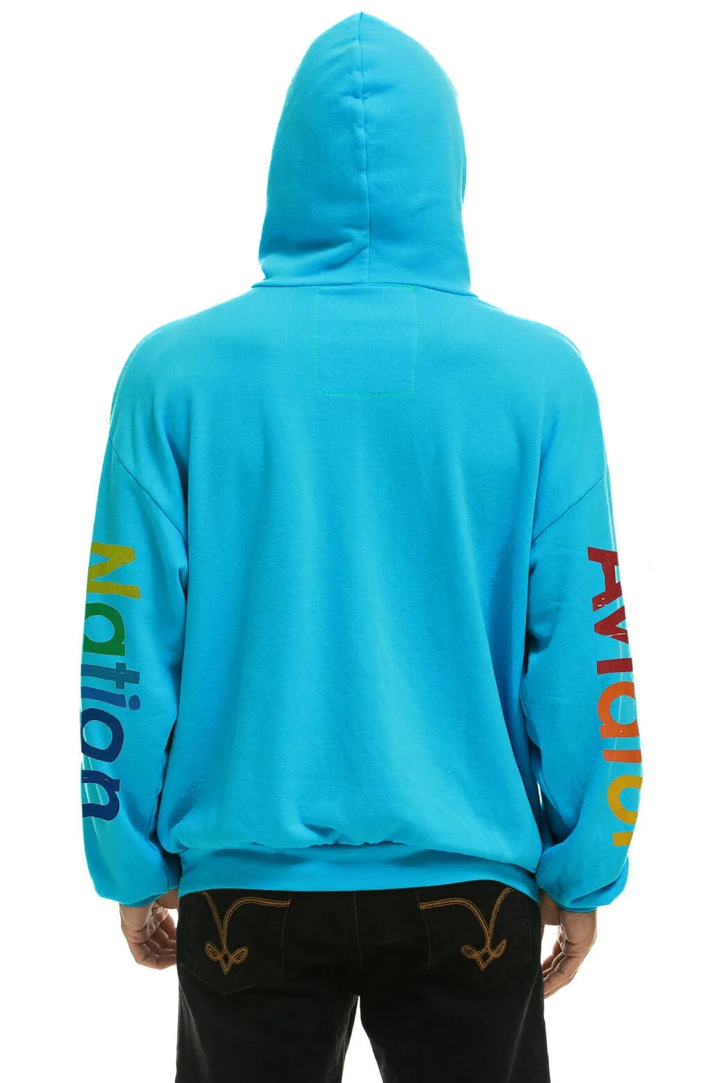 AVIATOR NATION MIAMI RELAXED PULLOVER HOODIE - NEON BLUE