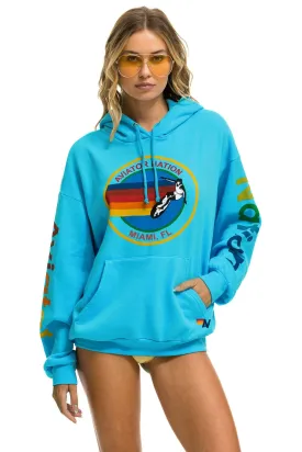 AVIATOR NATION MIAMI RELAXED PULLOVER HOODIE - NEON BLUE