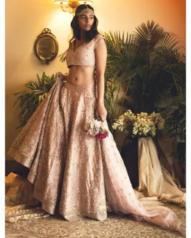 Badla Resham Jaal Lehenga