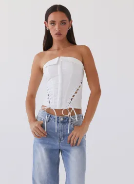 Be My Soulmate Bustier Top - White