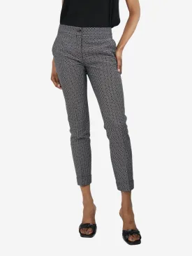 Black jacquard trousers - size UK 8