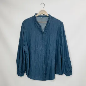 Blue Denim Top Long Sleeve Old Navy, Size 2x