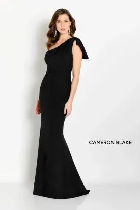 Cameron Blake CB752 Straight One Shoulder Crepe Gown