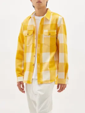 checked boiled wool overshirt