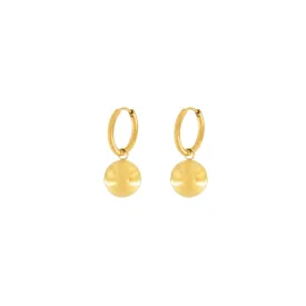 Courage Waterproof Mega Ball Hoop Earring 18K Gold Plating