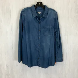 Denim Blue Blouse Long Sleeve J Jill, Size L