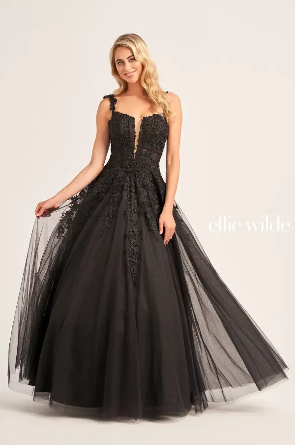 Ellie Wilde 120014 Lace Applique Ball Gown