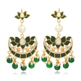 GoldPlated Fashion German Chandbali Hook Dangler Stylish Fancy Party Wear Earrings For Women