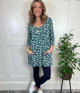 Green Busy Lizzy Tunic Top