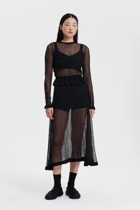 GRO | TOP MATISSE SHEER GRID BLACK