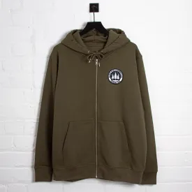 Illegal Rave Crest - Zipped Hood - Khaki