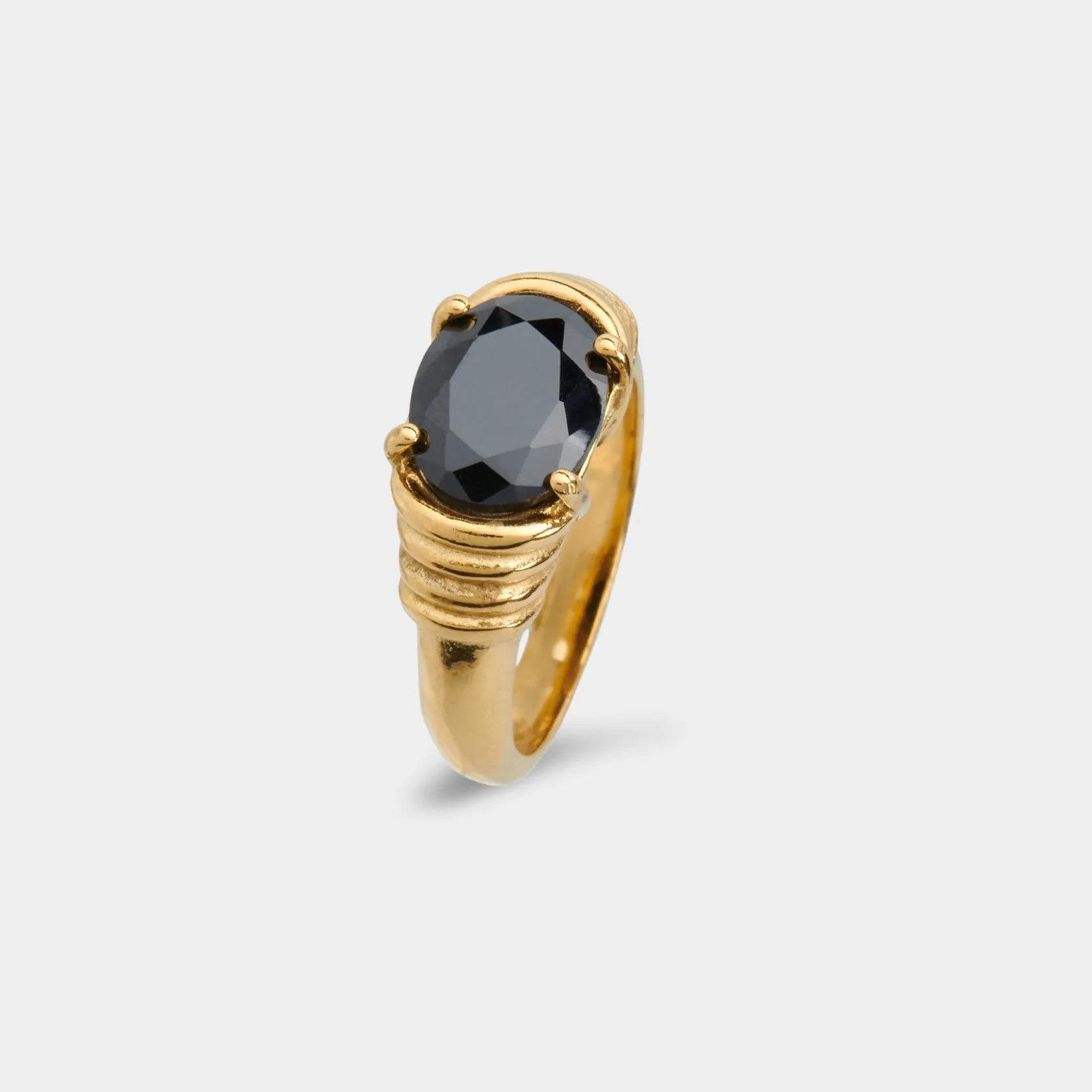 Jazzy Ring Gold Onyx