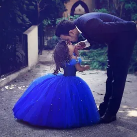 kids pageant dresses for girls royal blue beaded cheap flower girl dresses for weddings ball gown