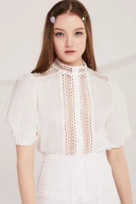 Kimber Crochet Panel Blouse