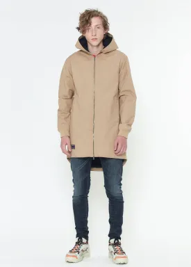 Konus Men's Hooded Canvas Zip up Jacket in Camel