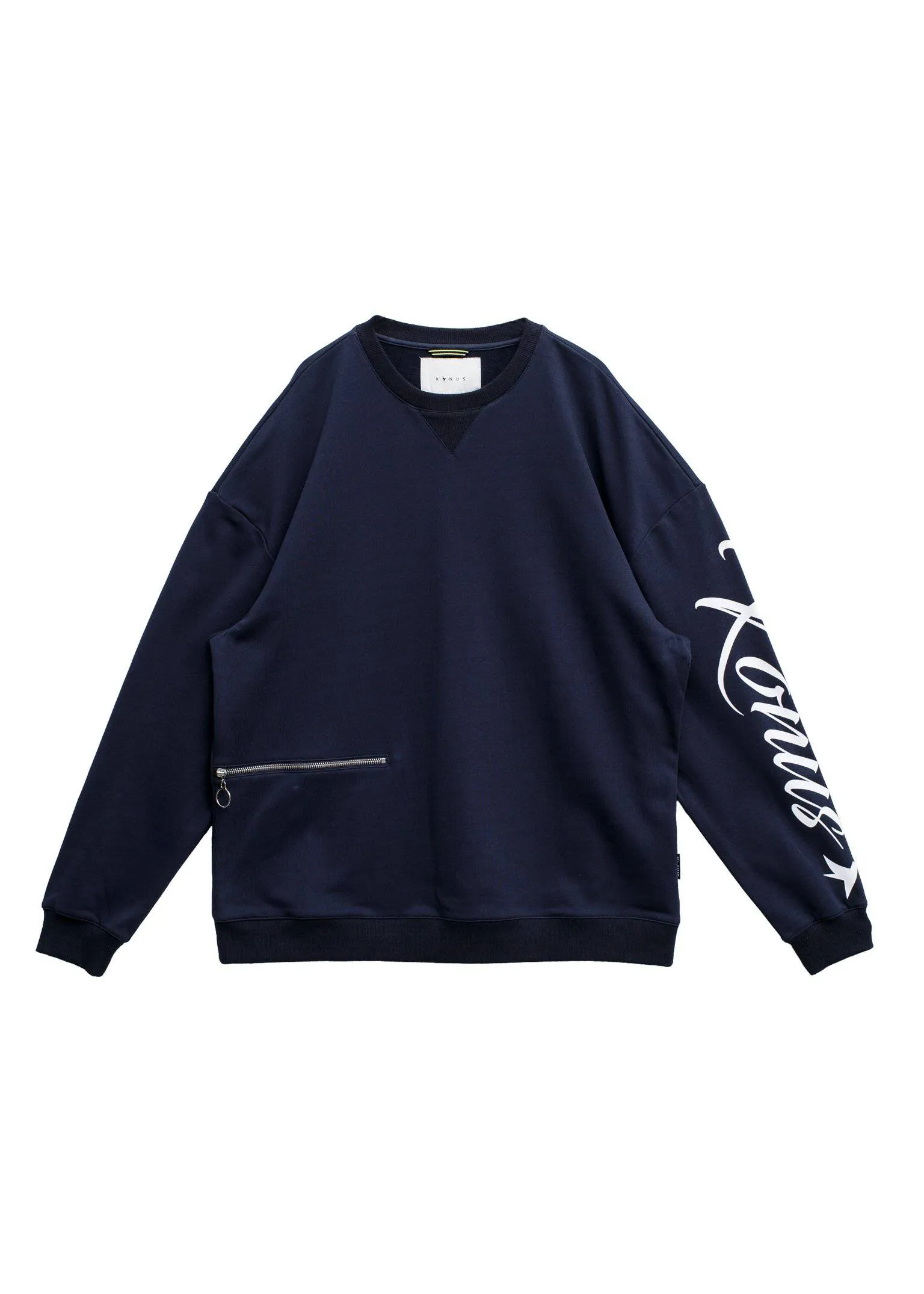 Men's Oversized Zip Pocket Sweatshirt In Navy