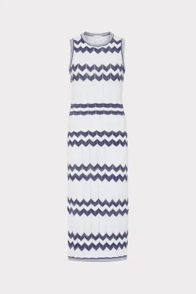 Oversized Zig Zag Midi Dress