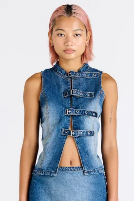 Reign Buckle Denim Top