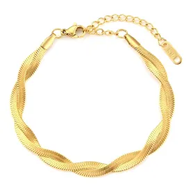 Reriti Intensity 18K gold plated Double Snake Chain Bracelet