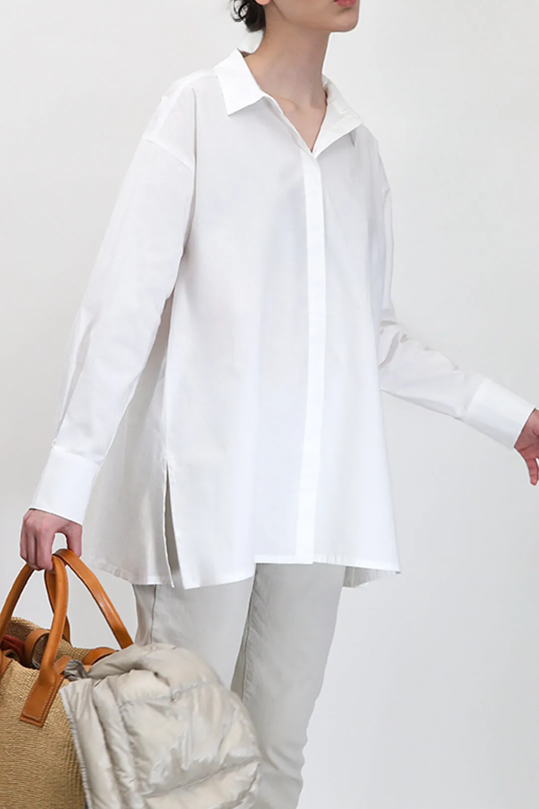 SELLA SHIRT IN ITALIAN COTTON POPLIN WHITE