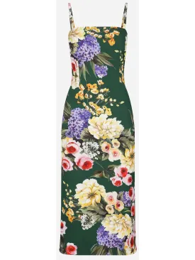 Women’s Charmeuse Dress with Garden Print