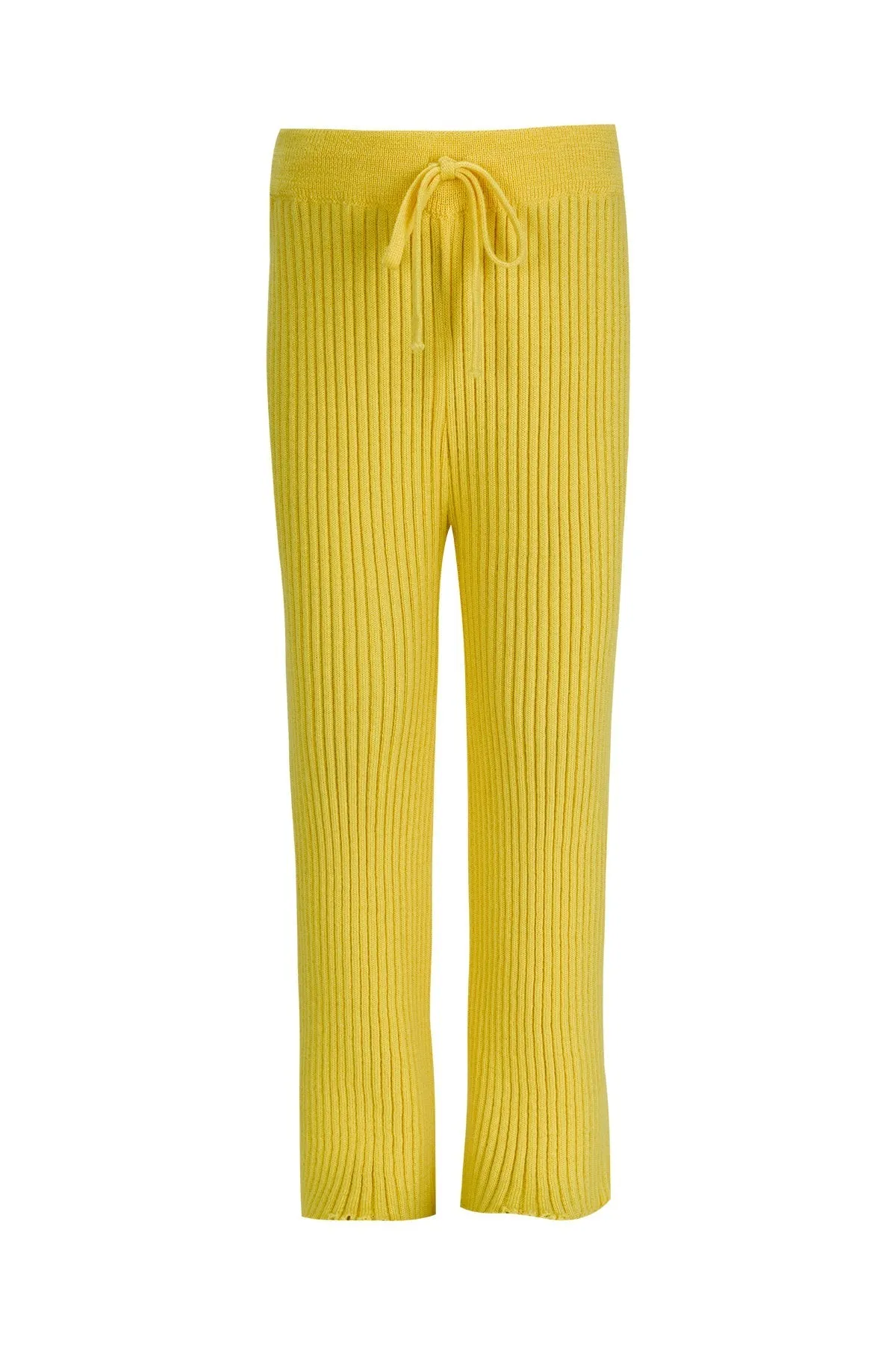 YELLOW MERINO KNIT TROUSERS